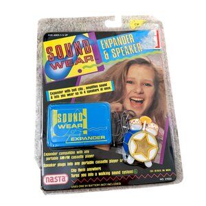Vintage 1989 Blue Nasta Sound Wear Speaker Expander Sealed Package Music
